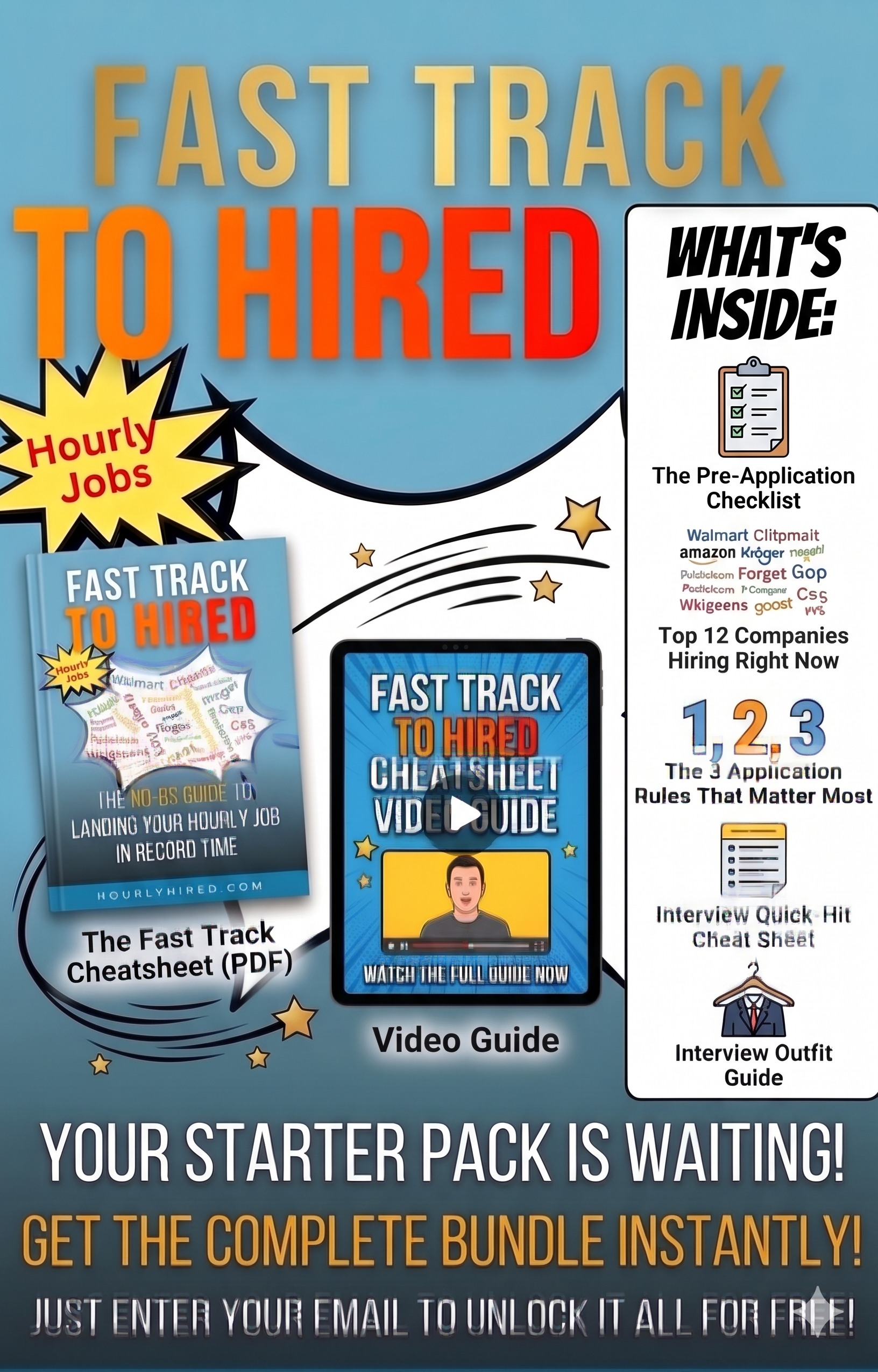 Fast Track to Hired Starter Pack — cheatsheet, 1 video, and 5 bonus tools